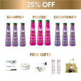 3x Essential Hair Straightening Set Bundle: Protein, Shampoo and Conditioner