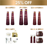 2x Complete Hair Straightening Bundle: Protein, Shampoo, Conditioner, Mask & Serum