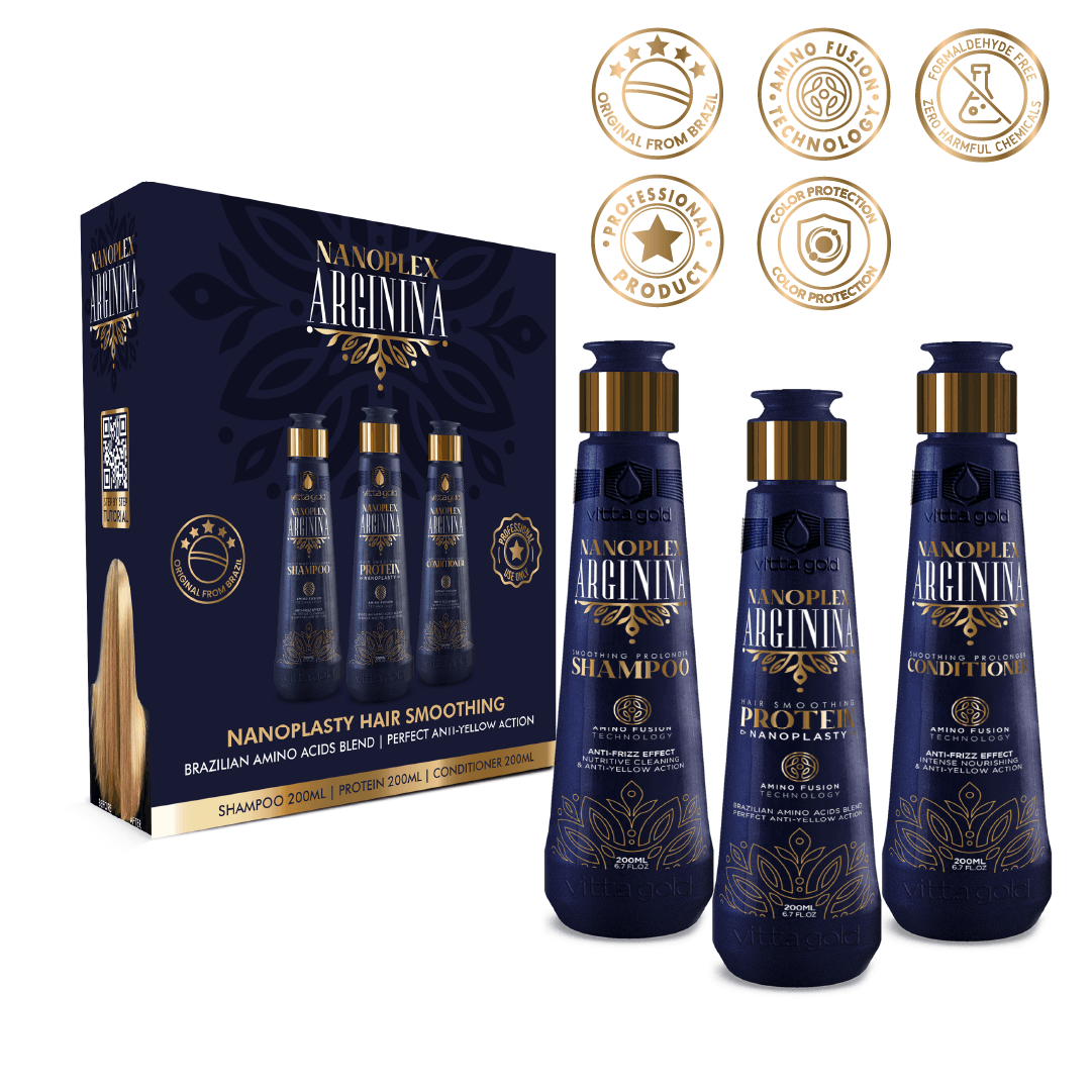 Nanoplex Arginina™ Hair Straightening Intro Set 200ml (6.7 fl.oz) - Vitta Gold™ Global